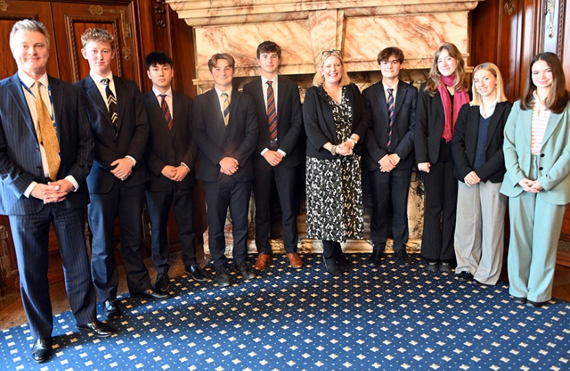 Mims Davies MP speaks with A Level Politics Students at Worth School