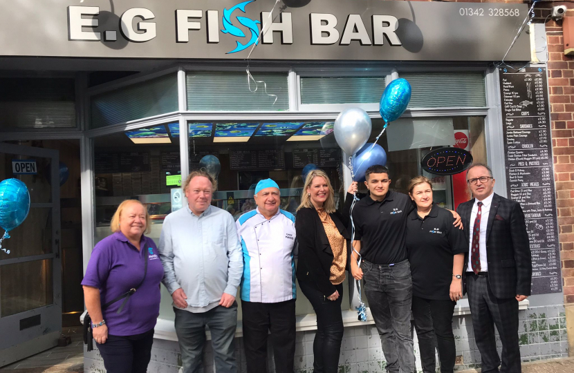 Conservative MP Mims Davies opens new Fish Bar in East Grinstead