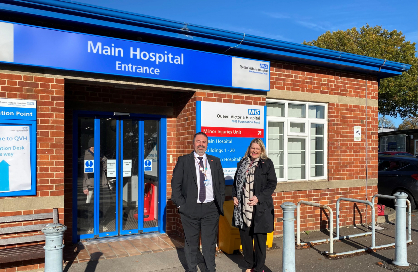 Mims Davies MP Meets CEO of Queen Victoria Hospital in East Grinstead