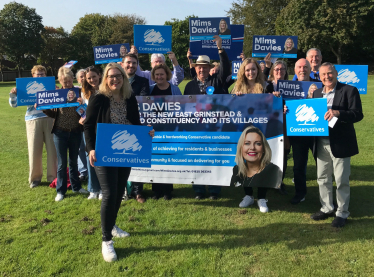 Mims Davies and Conservatives campaign in Uckfield, October 2023